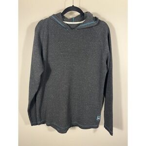 Billabong Large Long Sleeve Charcoal Hooded Tight Knit Light Sweatshirt (G)